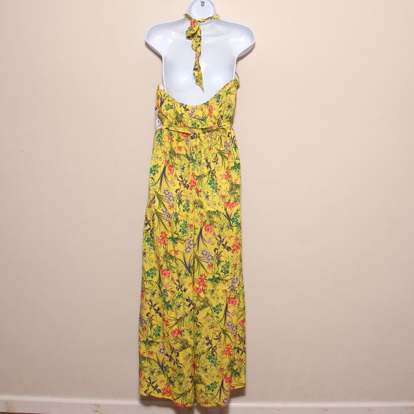 NEW NIne.Eight Floral High Low Tiered Halter Maxi Dress Size Large - Picture 2 of 9